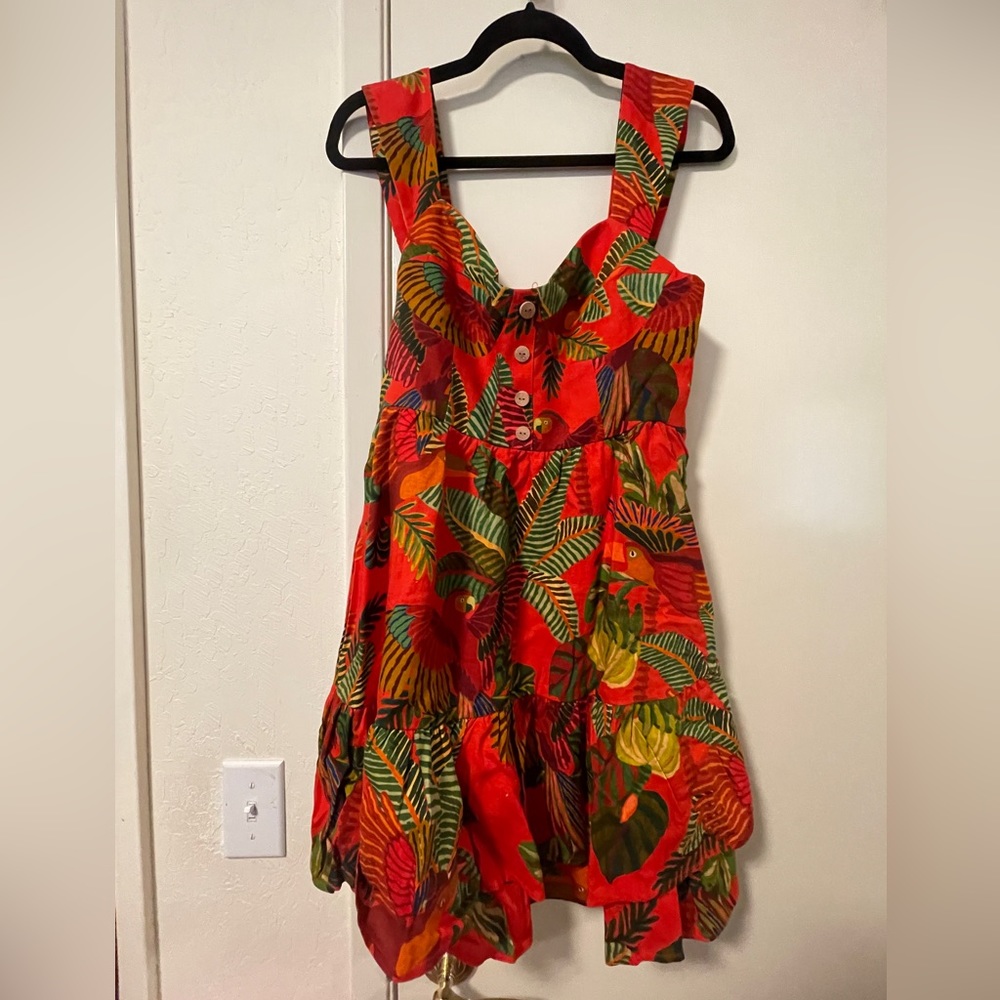 Farm Rio Forest Birds Mini Dress